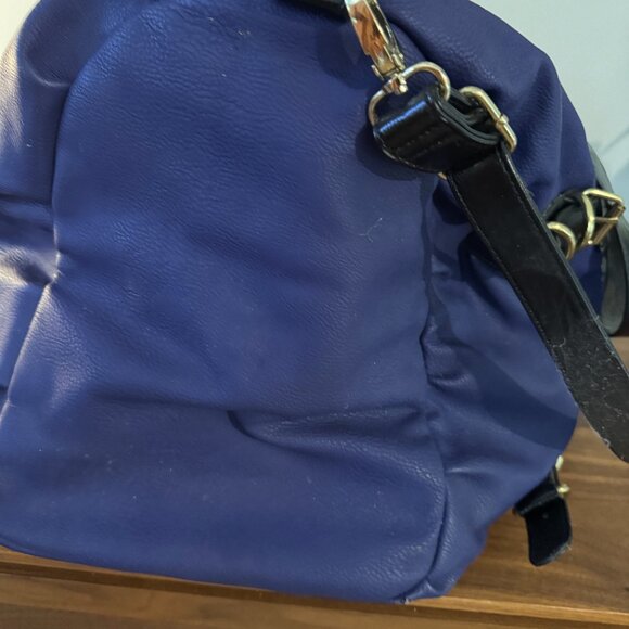 Steve Madden Duffle Bag Travel Overnight Weekender Tote Sports Bl/Bl/Gold with S - Picture 5 of 12